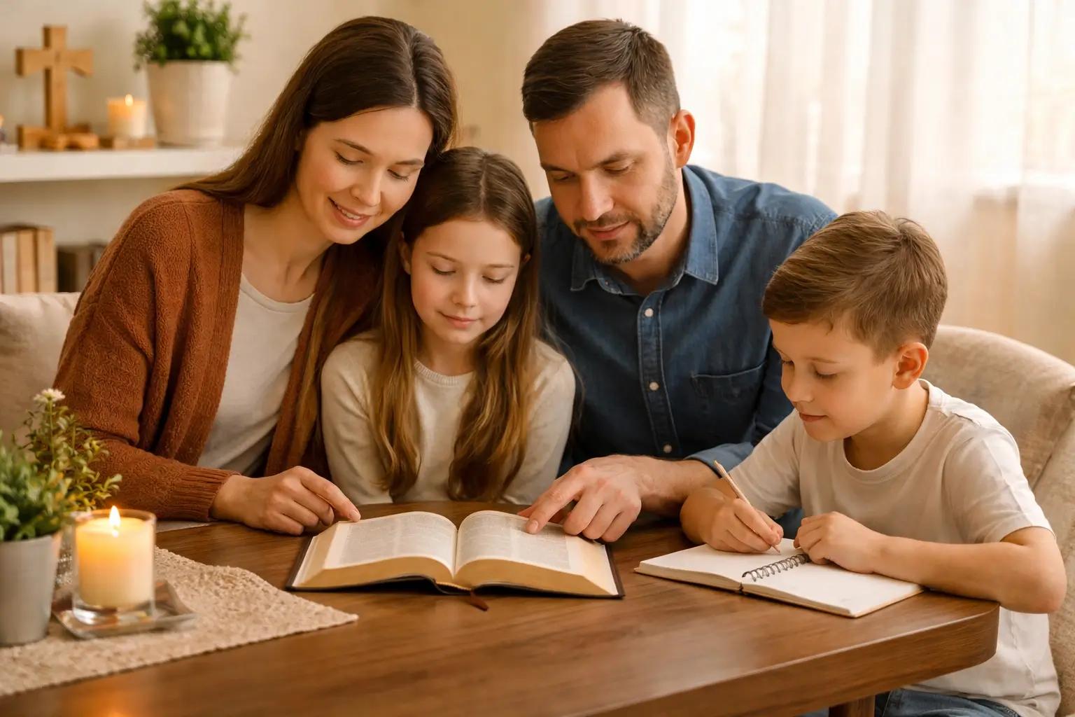 Family Reading the Bible Together